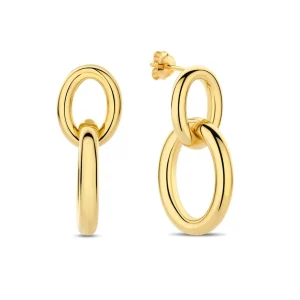 Bibbiena Poppi Adriane 925 sterling zilveren gold plated oorhangers