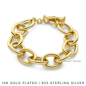 Bibbiena Poppi Adriane 925 sterling zilver gold plated Schakelarmband