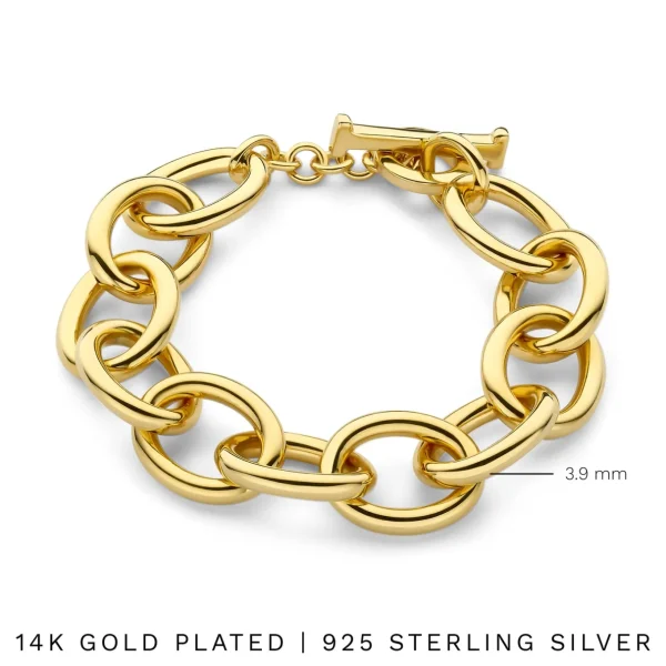 Bibbiena Poppi Adriane 925 sterling zilver gold plated Schakelarmband