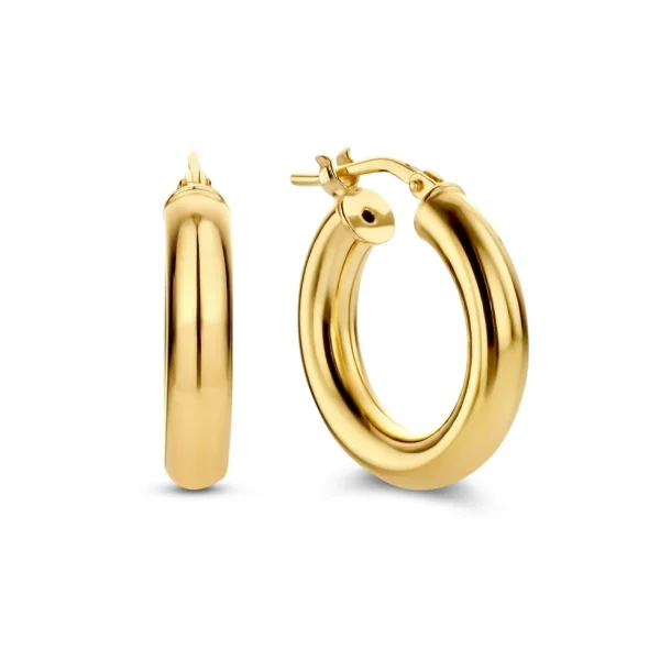 Bibbiena Poppi Casentino 925 sterling zilveren gold plated oorringen met 14 karaat gouden plating
