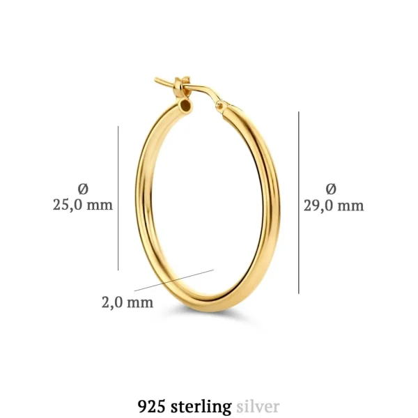 Bibbiena Poppi Casentino 925 sterling zilveren gold plated oorringen met 14 karaat gouden plating