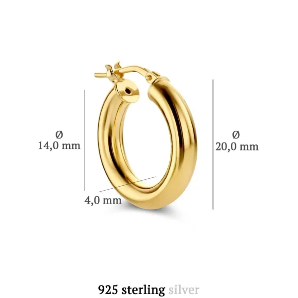 Bibbiena Poppi Casentino 925 sterling zilveren gold plated oorringen met 14 karaat gouden plating