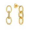 Bibbiena Poppi Clara 925 sterling zilver gold plated Oorhangers met zirkonia stenen