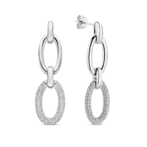 Bibbiena Poppi Clara 925 sterling zilver Oorhangers met zirkonia stenen