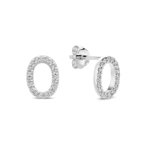 Bibbiena Poppi Clara 925 sterling zilver Oorknoppen met zirkonia stenen