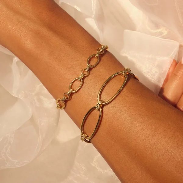 Bibbiena Poppi Clara 925 sterling zilver gold plated Schakelarmband