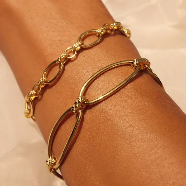 Bibbiena Poppi Clara 925 sterling zilveren gold plated schakel armband
