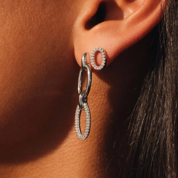 Bibbiena Poppi Clara 925 sterling zilver Oorknoppen met zirkonia stenen
