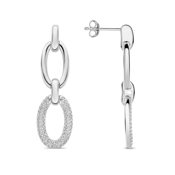 Bibbiena Poppi Clara 925 sterling zilver Oorhangers met zirkonia stenen