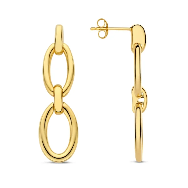 Bibbiena Poppi Clara 925 sterling zilveren gold plated oorhangers