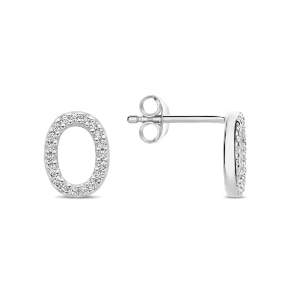 Bibbiena Poppi Clara 925 sterling zilver Oorknoppen met zirkonia stenen