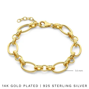 Bibbiena Poppi Clara 925 sterling zilver gold plated Schakelarmband