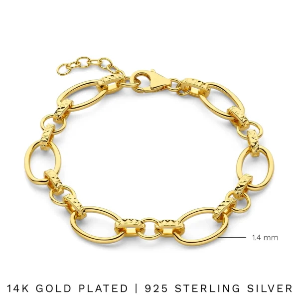 Bibbiena Poppi Clara 925 sterling zilver gold plated Schakelarmband