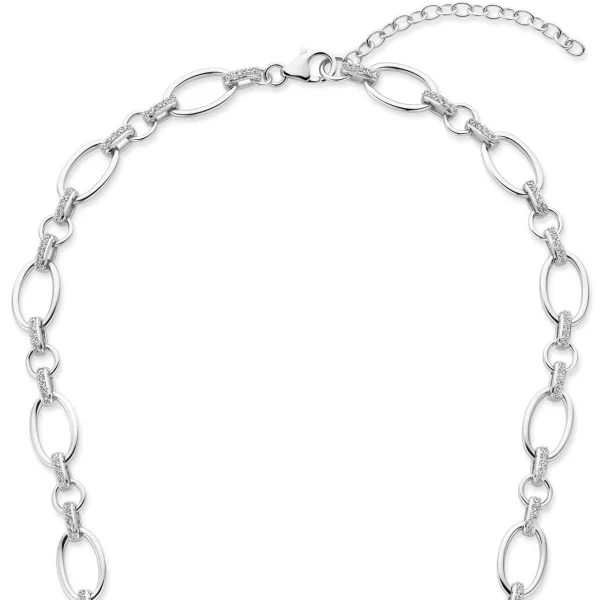 Bibbiena Poppi Clara te 925 sterling zilver Schakelketting met zirkonia stenen