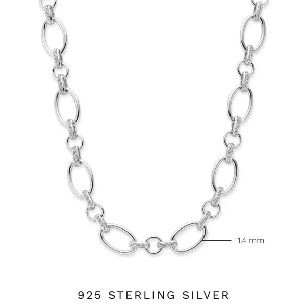 Bibbiena Poppi Clara te 925 sterling zilver Schakelketting met zirkonia stenen