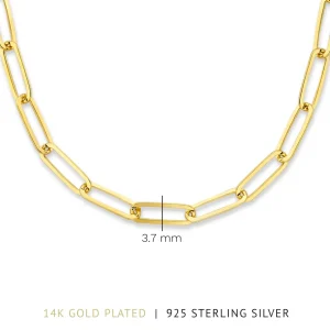 Bibbiena Poppi Felice 925 sterling zilveren gold plated schakel ketting