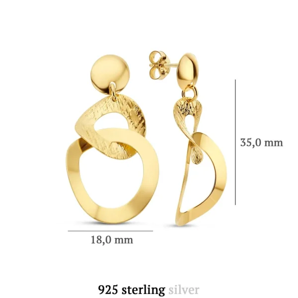 Bibbiena Poppi Madonna 925 sterling zilver gold plated Oorhangers met 14 karaat gouden plating