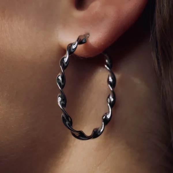 Bibbiena Poppi Viviana 925 sterling zilveren oorringen met twist
