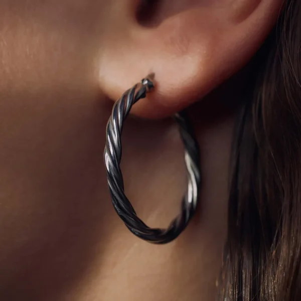 Bibbiena Poppi Viviana 925 sterling zilveren oorringen met twist