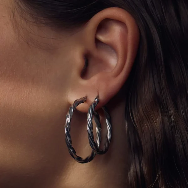 Bibbiena Poppi Viviana 925 sterling zilveren oorringen met twist