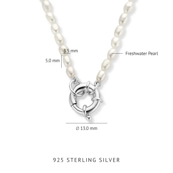 Brioso Cortona Bella 925 sterling zilveren parel Ketting met zoetwaterparels