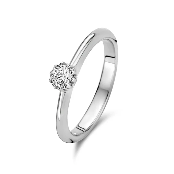 Cento Luci Mila 925 sterling zilveren ring met zirkonia steen