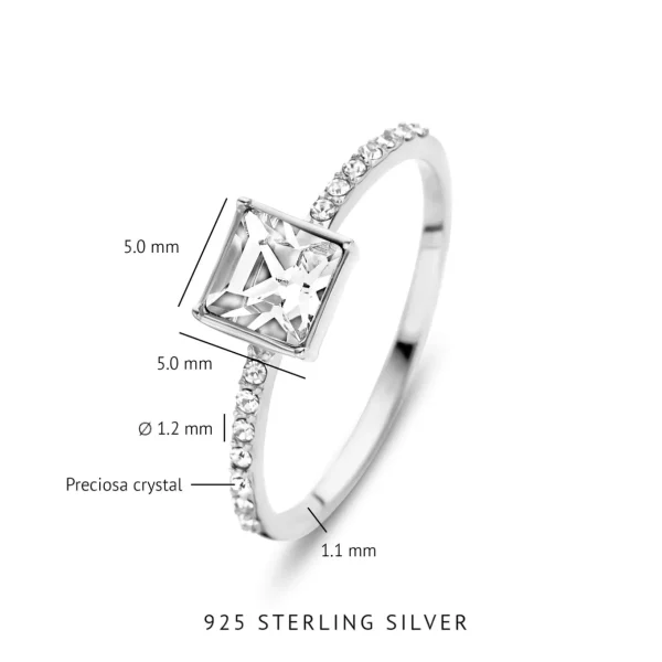Cento Luci Pia 925 sterling zilveren ring met preciosa kristal
