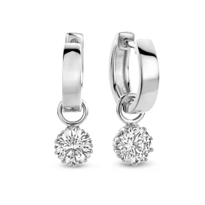 Cento Luci Rosia 925 sterling zilver Creolen met zirkonia steen