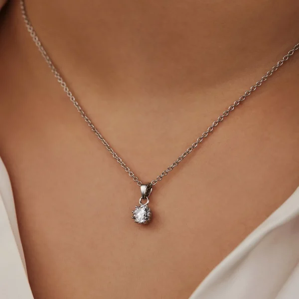 Cento Luci Rosia 925 sterling zilver Ketting met zirkonia steen