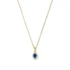 Mia Colore Azure 925 sterling zilver gold plated Ketting met blauwe zirkonia steen
