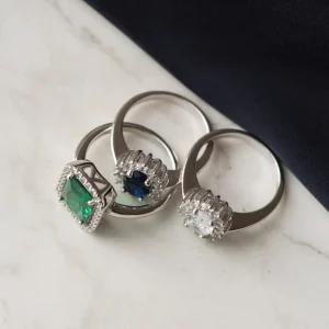 Mia Colore Azure 925 sterling zilveren ring met blauwe zirkonia steen