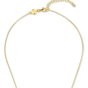Mia Colore Azure 925 sterling zilver gold plated Ketting met blauwe zirkonia steen