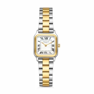 Orologio rechthoekig dameshorloge goudkleurig en zilver