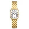 Orologio rechthoekig dameshorloge goudkleurig en wit