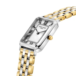 Orologio rechthoekig dameshorloge goudkleurig en zilver
