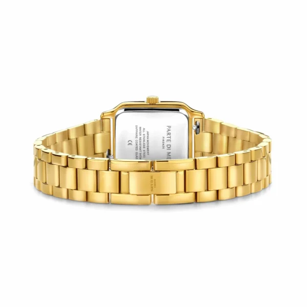 Orologio rechthoekig dameshorloge goudkleurig en wit