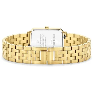 Orologio rechthoekig dameshorloge goudkleurig en parelmoer