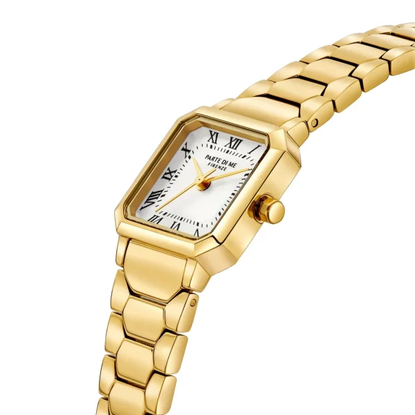 Orologio vierkant dameshorloge goudkleurig en parelmoer