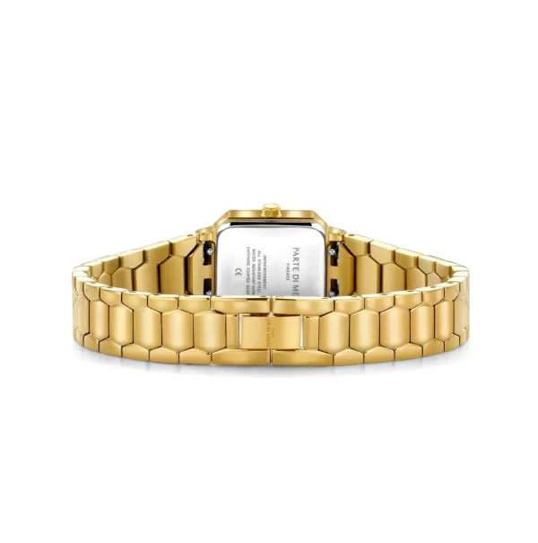 Orologio vierkant dameshorloge goudkleurig en donkerbruin