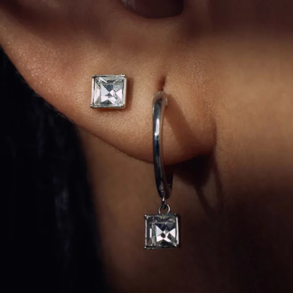 Parte Di Me Cento Luci Perla 925 sterling zilver Oorknoppen met preciosa kristal PDM36149