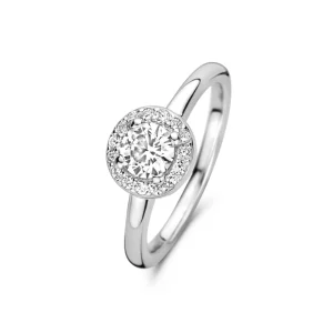 Ponte Vecchio Dalia 925 sterling zilveren ring met zirkonia steen