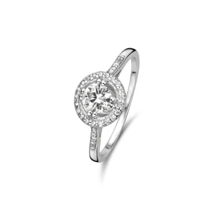 Ponte Vecchio Dalia 925 sterling zilveren ring met zirkonia steen