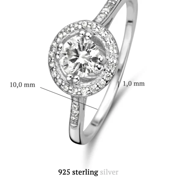 Ponte Vecchio Dalia 925 sterling zilveren ring met zirkonia steen