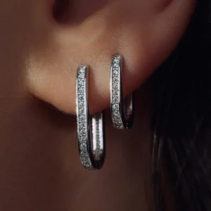 Ponte Vecchio Elina 925 sterling zilver Creolen met zirkonia stenen