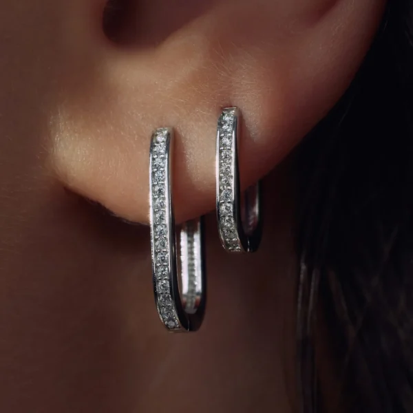 Ponte Vecchio Elina 925 sterling zilver Creolen met zirkonia stenen