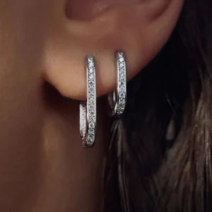 Ponte Vecchio Elina 925 sterling zilver Creolen met zirkonia stenen