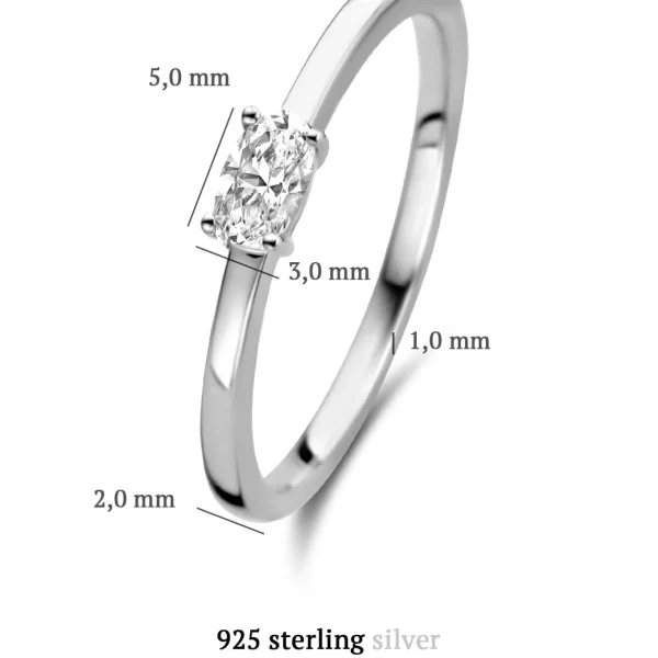 Ponte Vecchio Milena 925 sterling zilveren ring met zirkonia steen