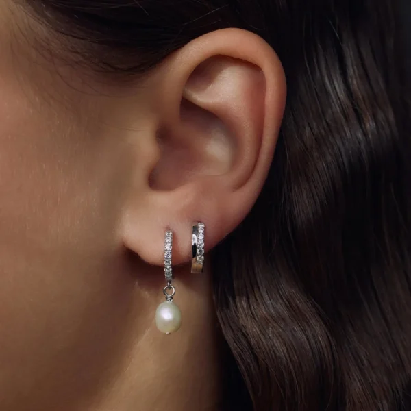 Ponte Vecchio Pitti 925 sterling zilver Creolen met zirkonia stenen