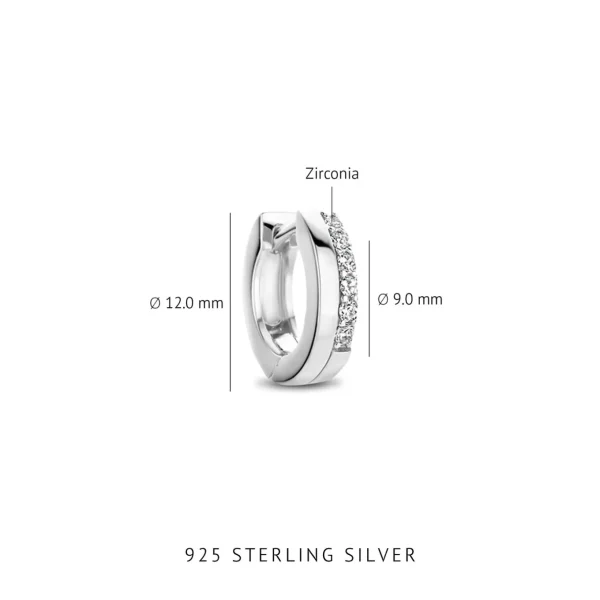 Ponte Vecchio Pitti 925 sterling zilver Creolen met zirkonia stenen