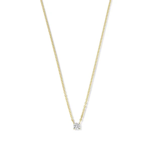 Ponte Vecchio Sofia 925 sterling zilver gold plated Ketting met zirkonia steen
